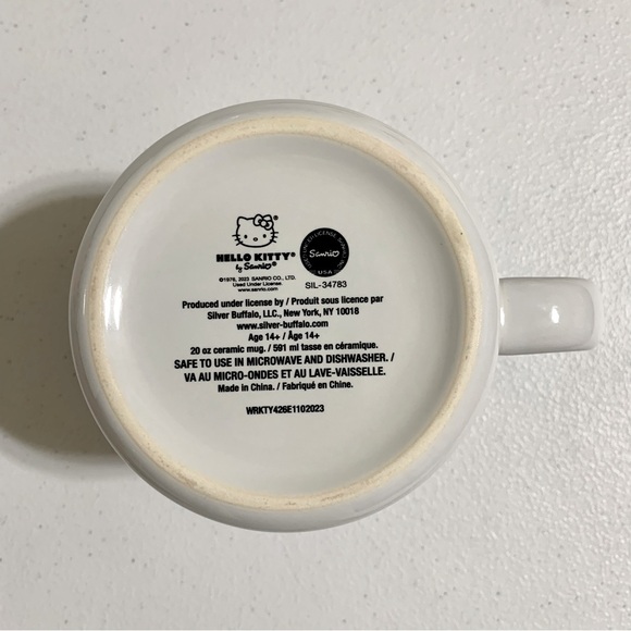 Silver Buffalo Sanrio Hello Kitty Face Speckled Ceramic Camper Mug-20 Oz. - Picture 6 of 6
